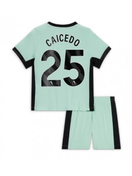 Billige Chelsea Moises Caicedo #25 Tredjedraktsett Barn 2023-24 Kortermet (+ Korte bukser)